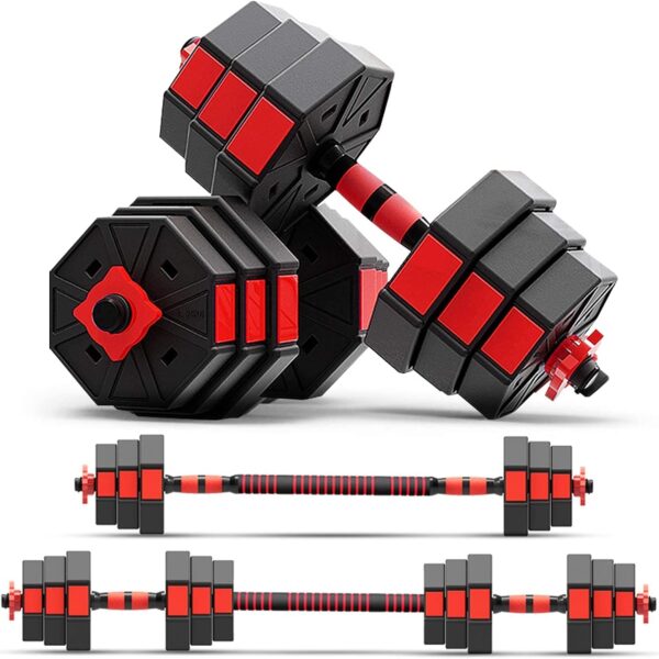 طقم اوزان سداسي 30 كيلو + 2 بار وصلة قصير + بار طويل