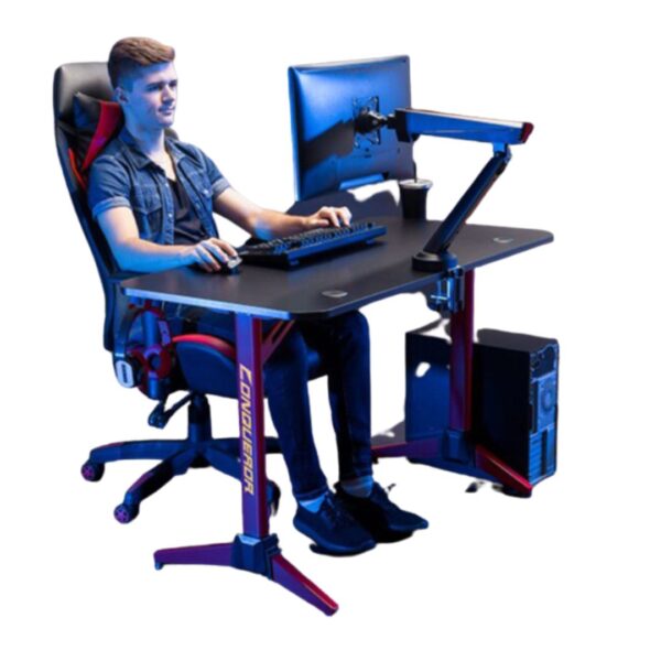 ⁦GAMING DESK LUMI RAGNAR RGB RED طاولة لعب مضيئة⁩ - الصورة ⁦3⁩