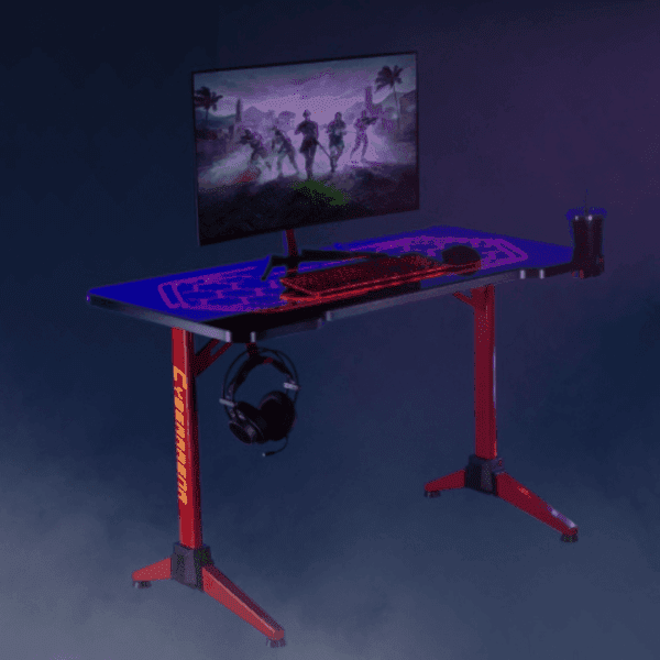 ⁦GAMING DESK LUMI RAGNAR RGB RED طاولة لعب مضيئة⁩ - الصورة ⁦2⁩