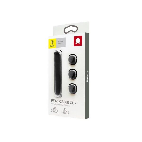⁦Holder Baseus Peas Magnetic Cable Clip Black منظم اسلاك مغناطيسي⁩ - الصورة ⁦4⁩