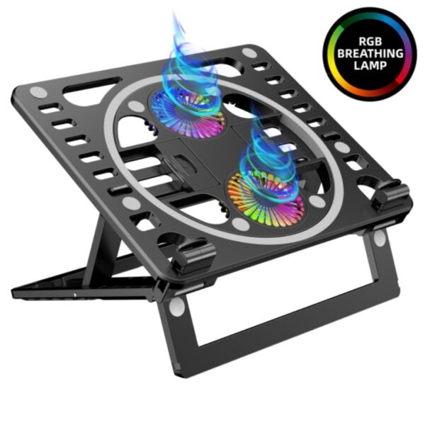 ستاند لابتوب مع مراوح تبريد مضيئة HAWEE Laptop Cooler Stand