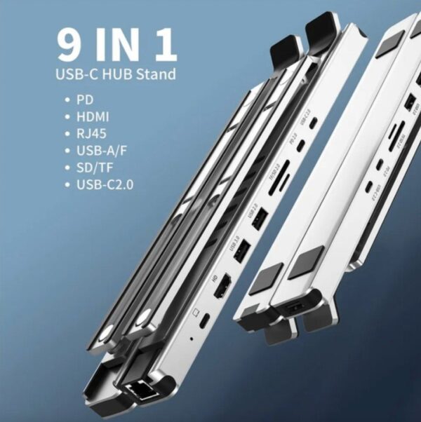 ⁦CHOETECH HUB Laptop Stand with USB C Hub 9 in 1⁩ - الصورة ⁦2⁩