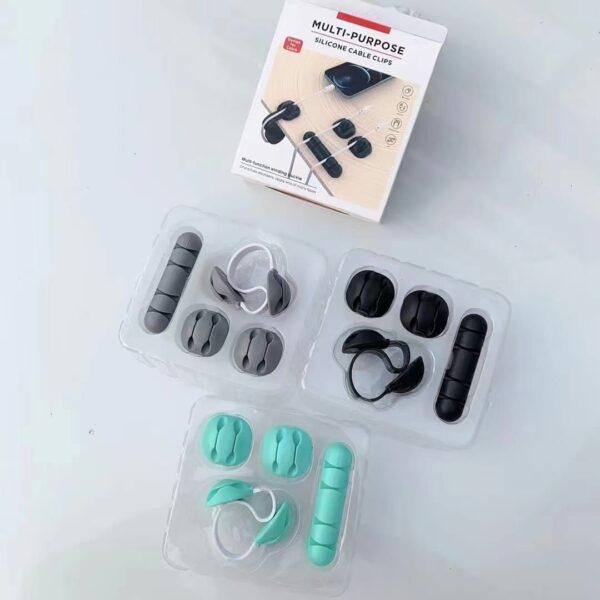 ⁦MULTI-PURPOSE SILICONE CABLE CLIPS منظم اسلاك سيلكون لاصق⁩ - الصورة ⁦2⁩