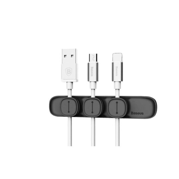 Holder Baseus Peas Magnetic Cable Clip Black منظم اسلاك مغناطيسي