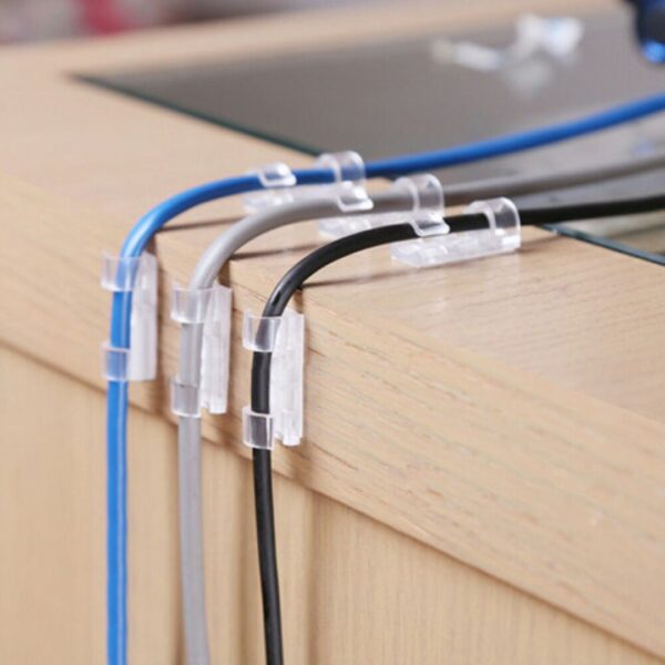 ⁦Transparent Cable Clips منظم اسلاك لاصق عدد 20⁩ - الصورة ⁦2⁩