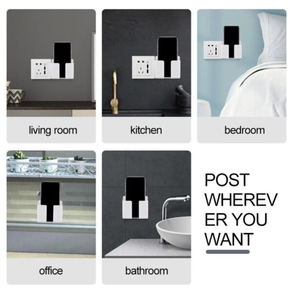 ⁦Wall Mount Mobile Charging and Stand Remote Control حمالة لتعليق الهاتف⁩ - الصورة ⁦2⁩
