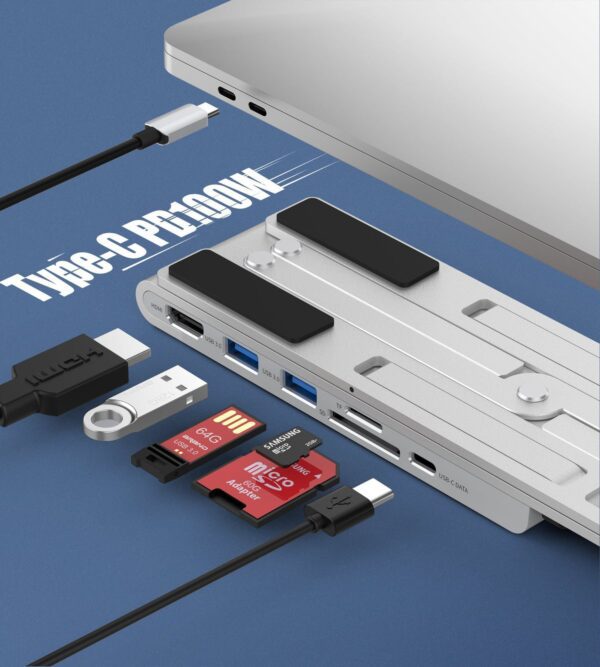 ⁦CHOETECH HUB Laptop Stand with USB C Hub 9 in 1⁩ - الصورة ⁦4⁩