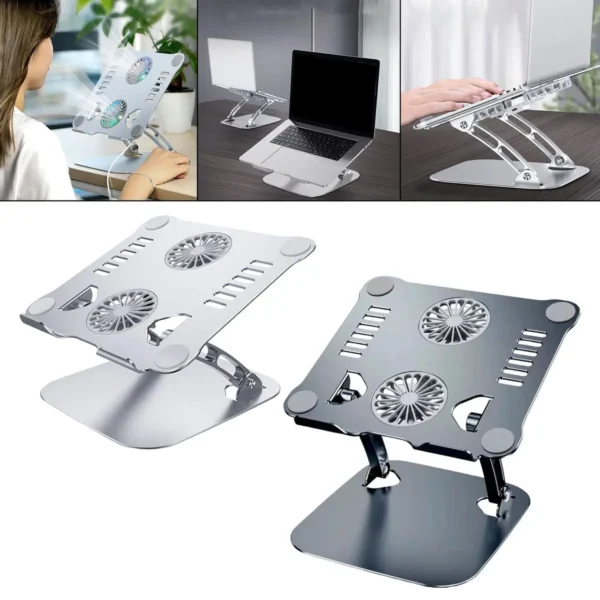 ⁦Laptop Stand With Fan Cooling ستاند لابتوب مع مروحتين تبريد⁩ - الصورة ⁦3⁩