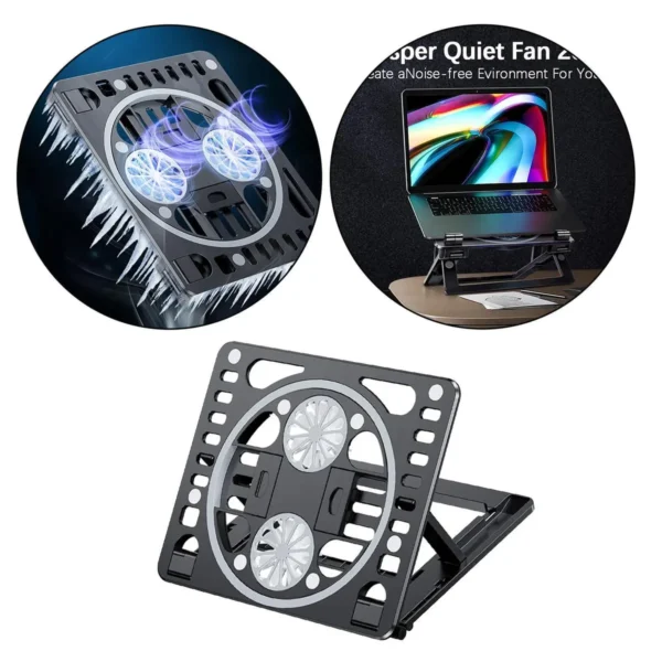 ⁦ستاند لابتوب مع مراوح تبريد مضيئة HAWEE Laptop Cooler Stand⁩ - الصورة ⁦3⁩